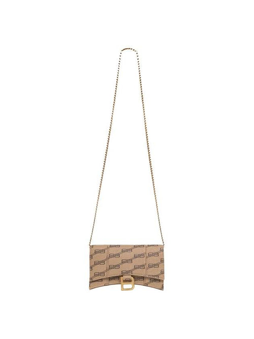 Balenciaga Hourglass BB Monogram Chain Long Wallet Brown