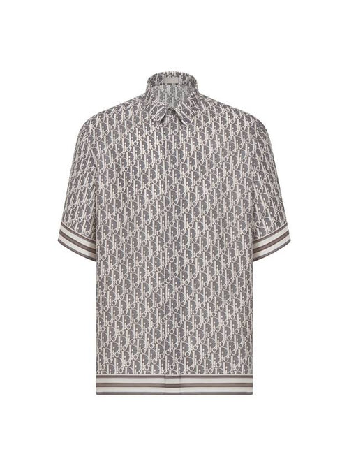 Oblique Short Sleeve Shirt Grey Dior