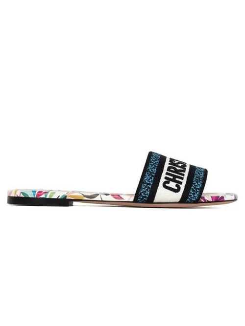 Dway Toile de Jouy Fantastica Motif Embroidered Cotton Slippers Dior