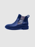 BURBERRY Size 11 Black Leather Solid Ankle Boot