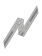 Oblique Mitzah Silk Twill Scarf Grey Dior