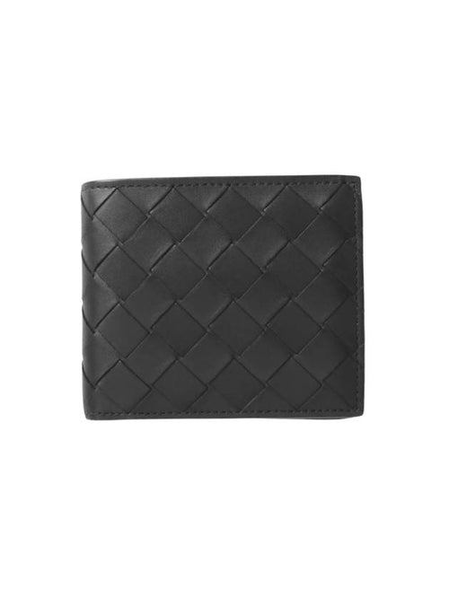 Bottega Veneta Intrecciato Coin Pocket Bifold Half Wallet Black
