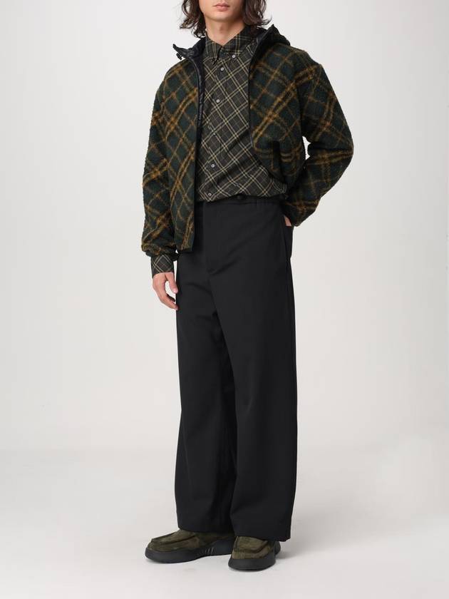 Burberry B Shield Embroidered Check Cotton Long Sleeve Shirt Shadow