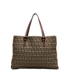 Fendi Zubkino Handbag 8BH132 Brown Canvas Leather Ladies Fendi