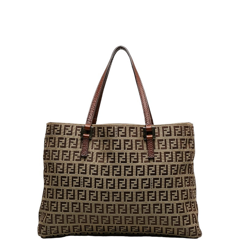 Fendi Zubkino Handbag 8BH132 Brown Canvas Leather Ladies Fendi