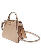 Fendi Peekaboo I See You Leather Tote Bag Beige