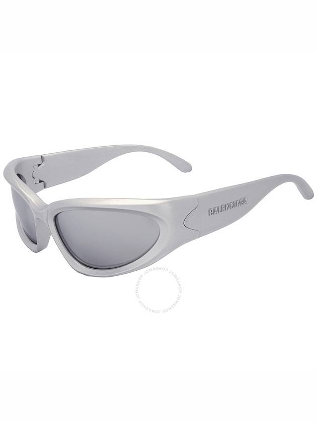 Balenciaga Eyewear Swift Acetate Oval Frame Sunglasses Silver