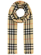 Burberry Check Cashmere Silk Scarf Sand