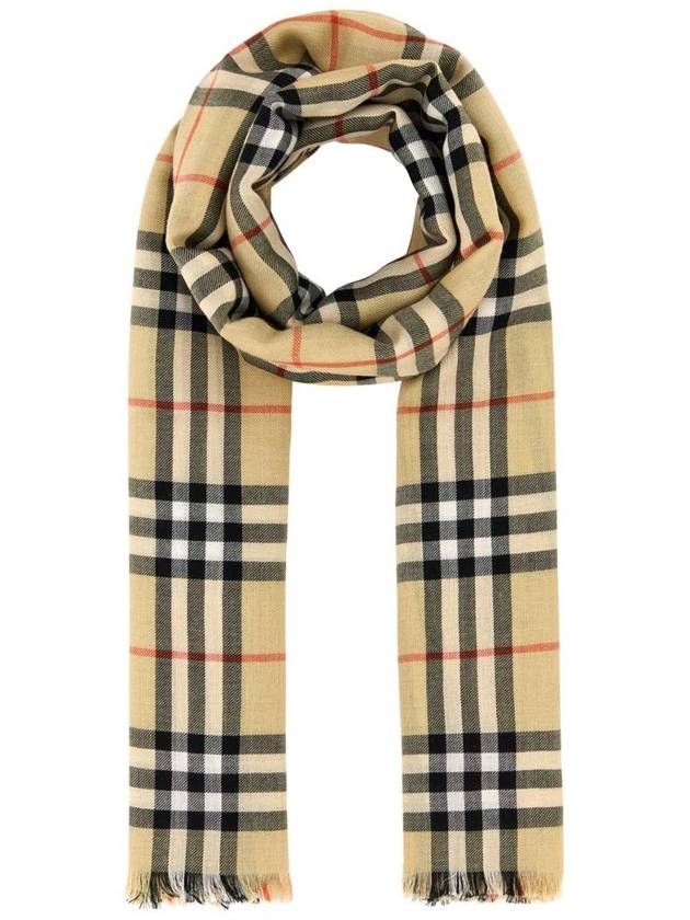 Burberry Check Cashmere Silk Scarf Sand