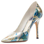 Dior Raf Simons Metallic Abstract Print Pointy Pumps