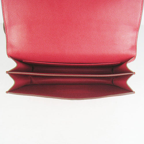 Hermes Calf Leather Message Bag H020 Red Golden