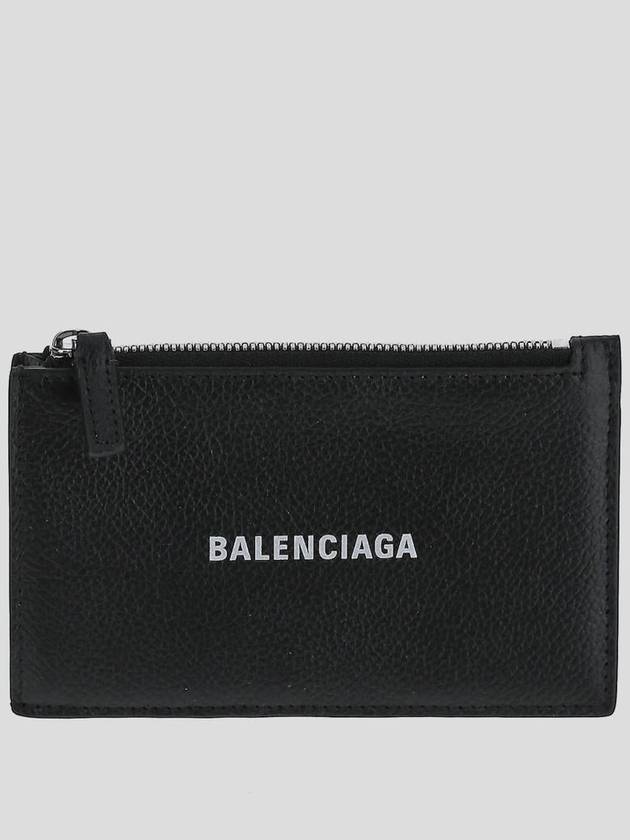 Balenciaga Logo Print Cash Card Wallet Black