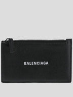 Balenciaga Logo Print Cash Card Wallet Black