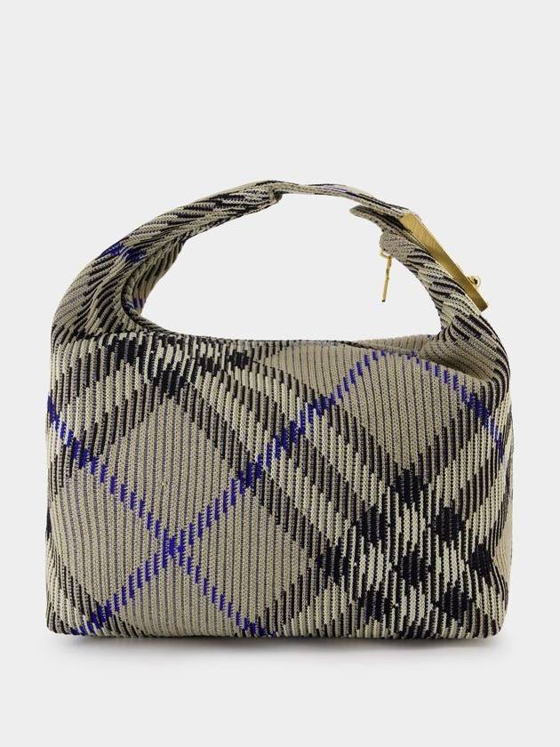 Burberry Peg Duffel Check Medium Tote Bag Lichen