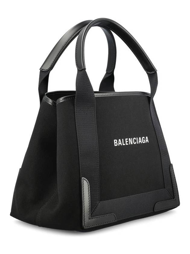 Balenciaga Cabas Logo Canvas Small Tote Bag Black