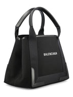 Balenciaga Cabas Logo Canvas Small Tote Bag Black