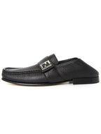 Fendi FF Square Leather Loafers Black