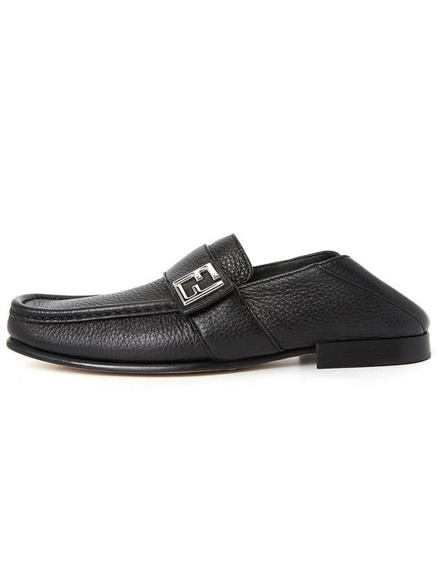 Fendi FF Square Leather Loafers Black