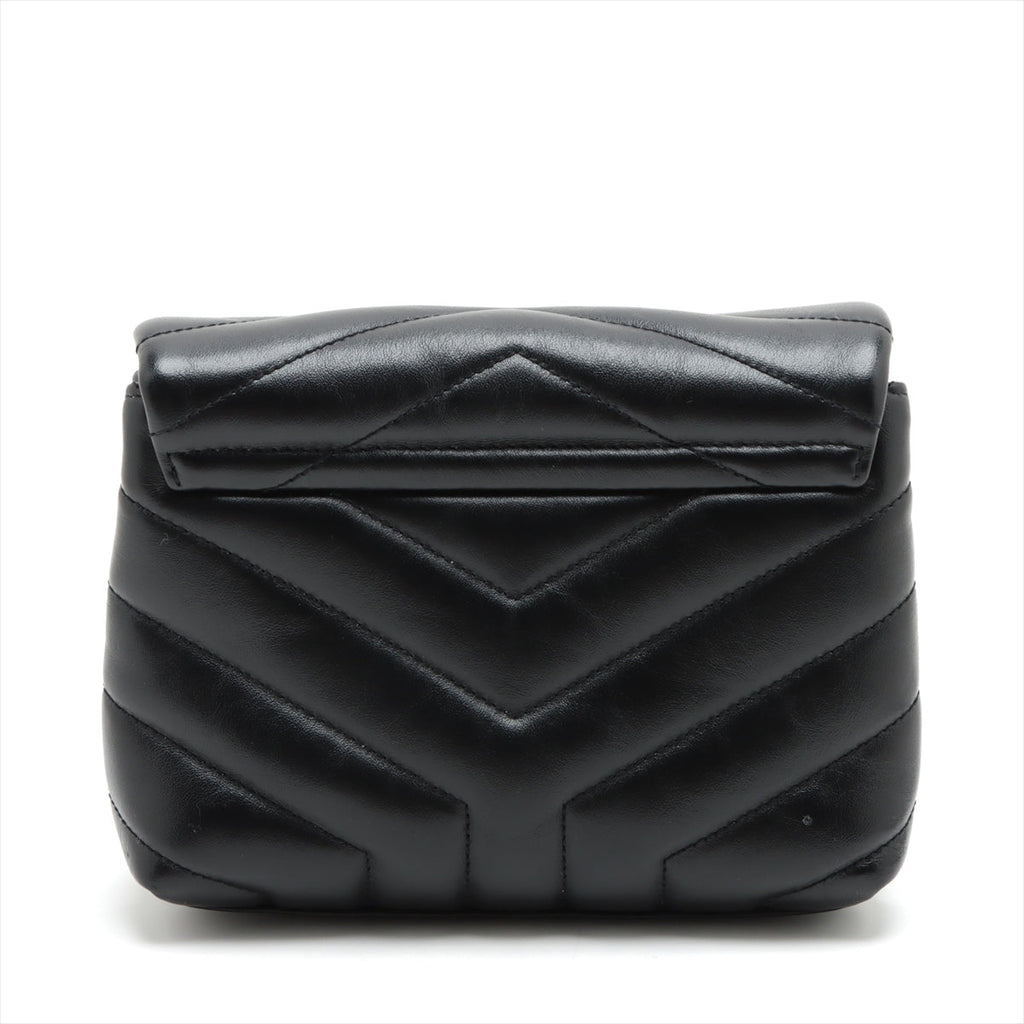 Saint Laurent Rule Leather Shoulder Bag Black 467072 RUB