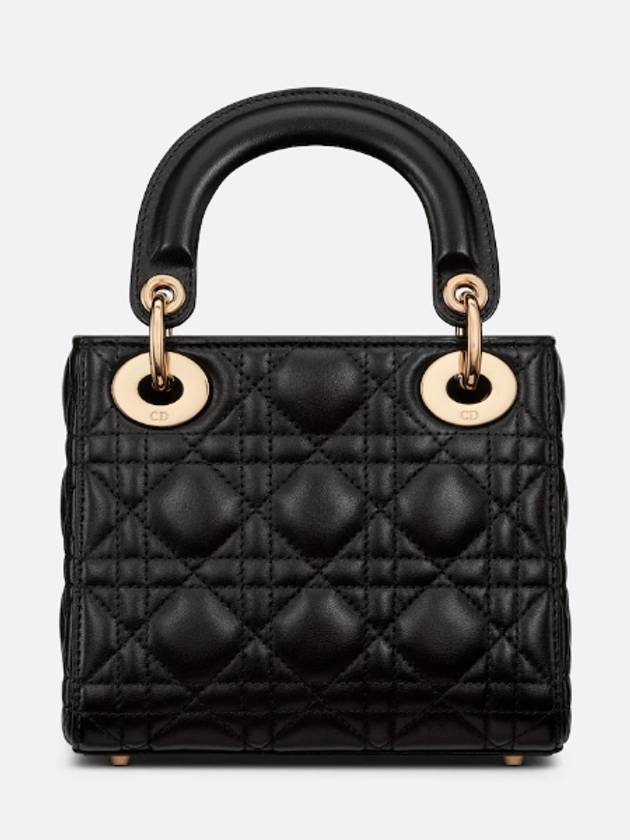 Lady Cannage Small Lambskin Tote Bag Black Dior