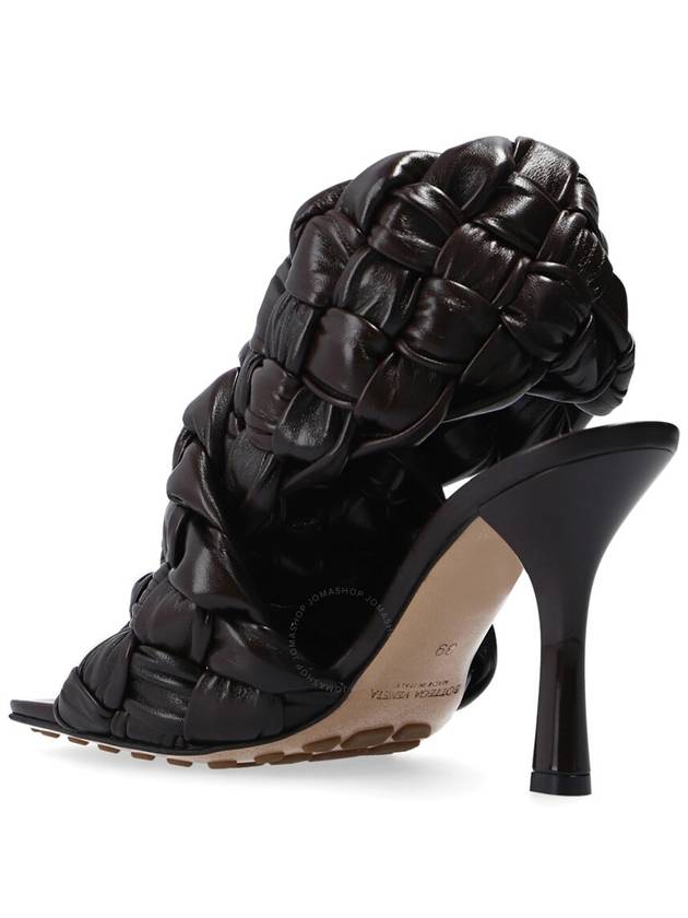 Bottega Veneta BV Board Leather Sandals Heel Black