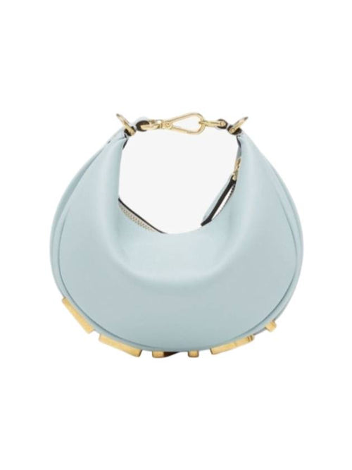 Fendi Fendigraphy Leather Small Tote Bag Blue