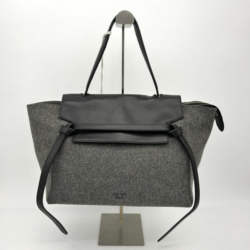 CELINE Felt Calfskin Small Belt Bag Grey Black LA17371
