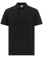 Burberry Men's Monogram Logo Short Sleeve Polo Shirt Black