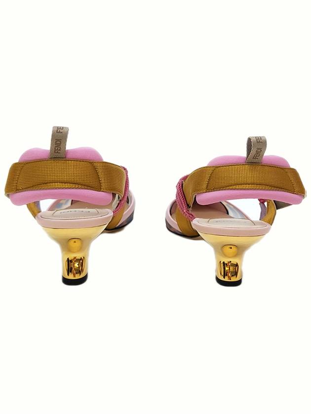 Fendi Colibri Mesh Medium Slingback Heel Pink