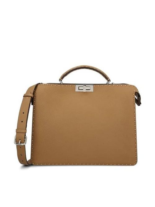 Fendi Peekaboo ISeeU Leather Tote Bag Beige