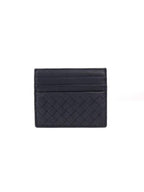 Bottega Veneta Intrecciato Weaving Card Wallet Navy