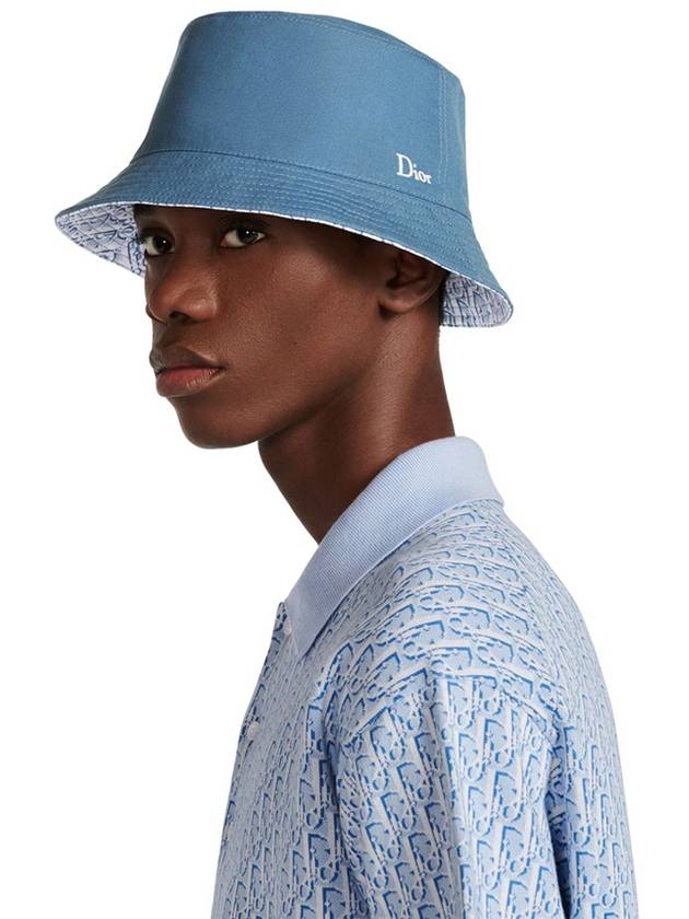 Reversible Oblique Bucket Hat Blue Dior