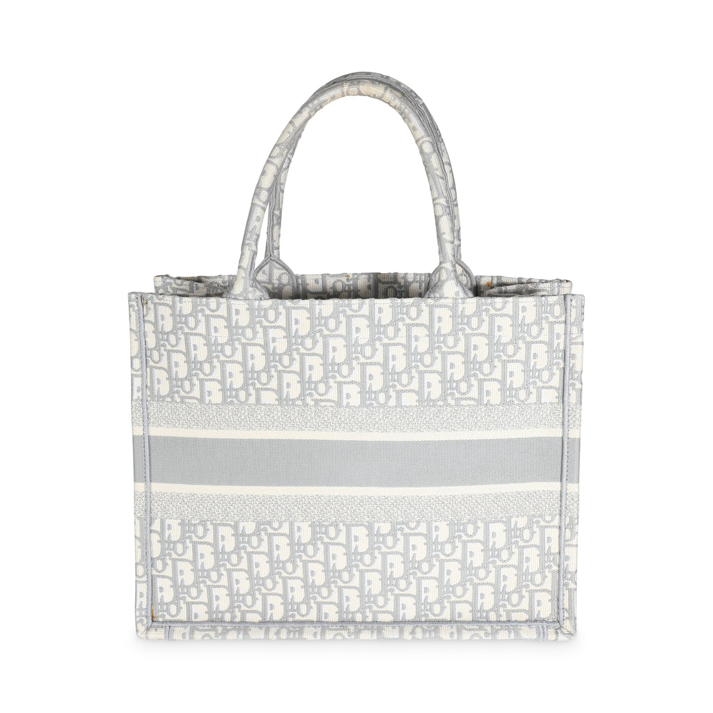 Christian Dior Grey Ecru Oblique Canvas Medium Book Tote