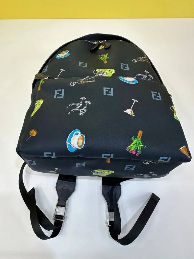 Fendi Pandy nylon calfskin print backpack