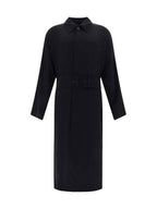 Balenciaga Belted Maxi Trench Coat Black