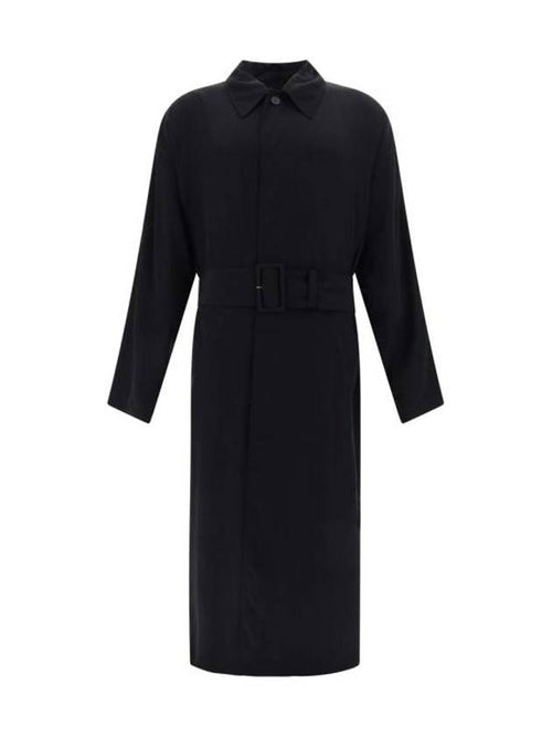 Balenciaga Belted Maxi Trench Coat Black