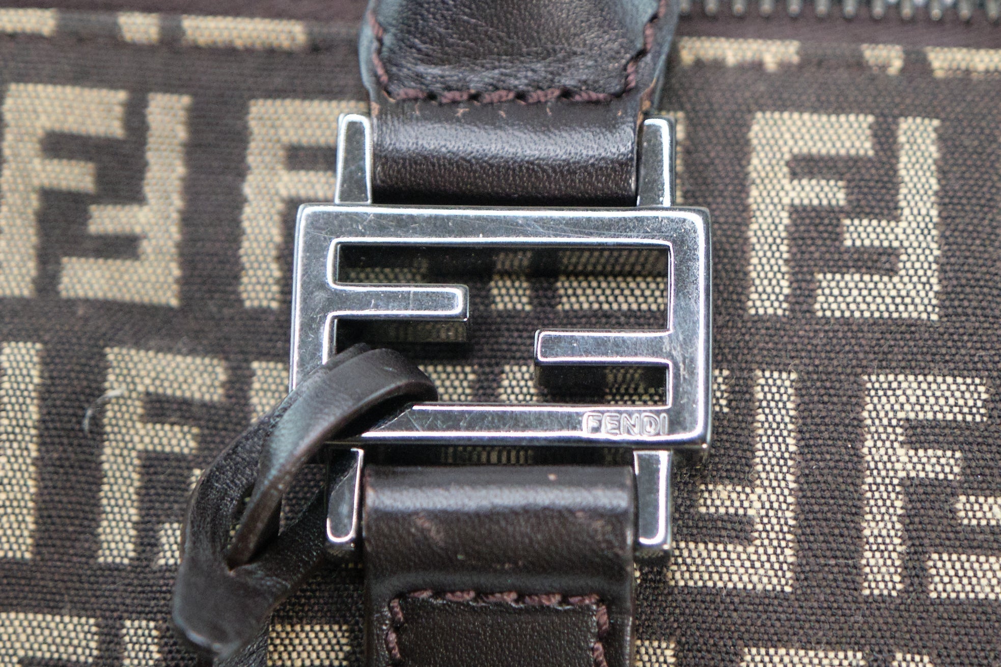 Fendi Zucchino Canvas Boston Bag - '10s