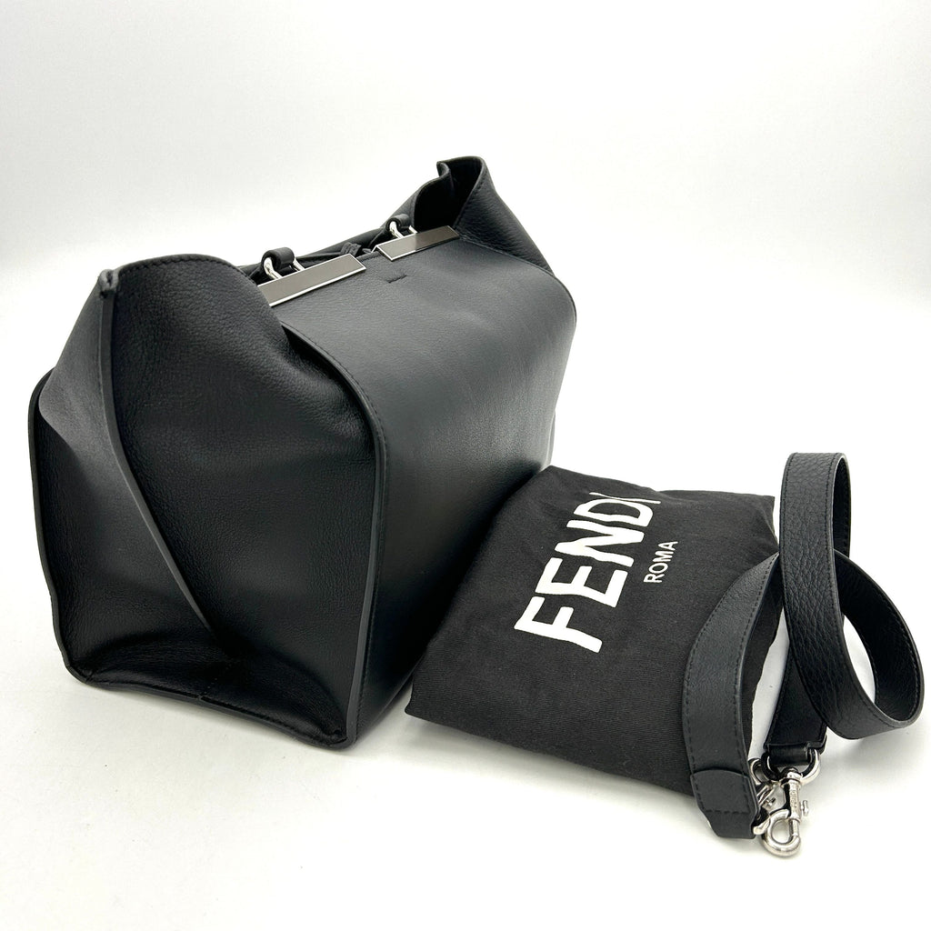FENDI Vitello Dolce Shiny Nappa Petite 3Jours Tote Black LA14959