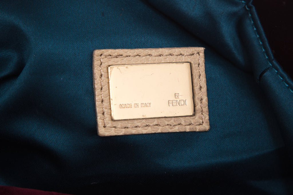 Fendi Ivory & Multicolor Limited Edition Embroidered Spy Hobo