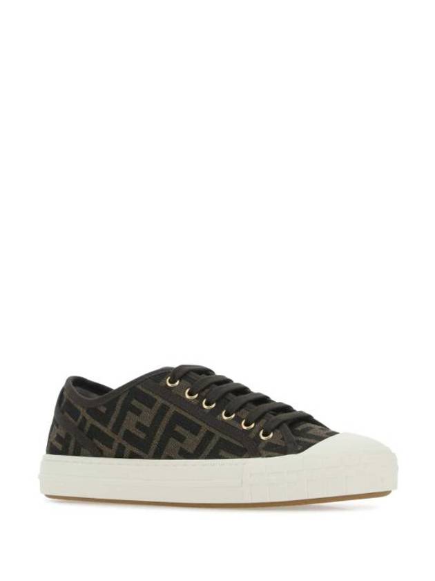 Fendi Domino FF Fabric Low Top Sneakers Brown