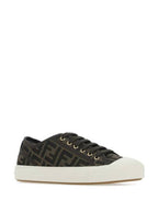 Fendi Domino FF Fabric Low Top Sneakers Brown