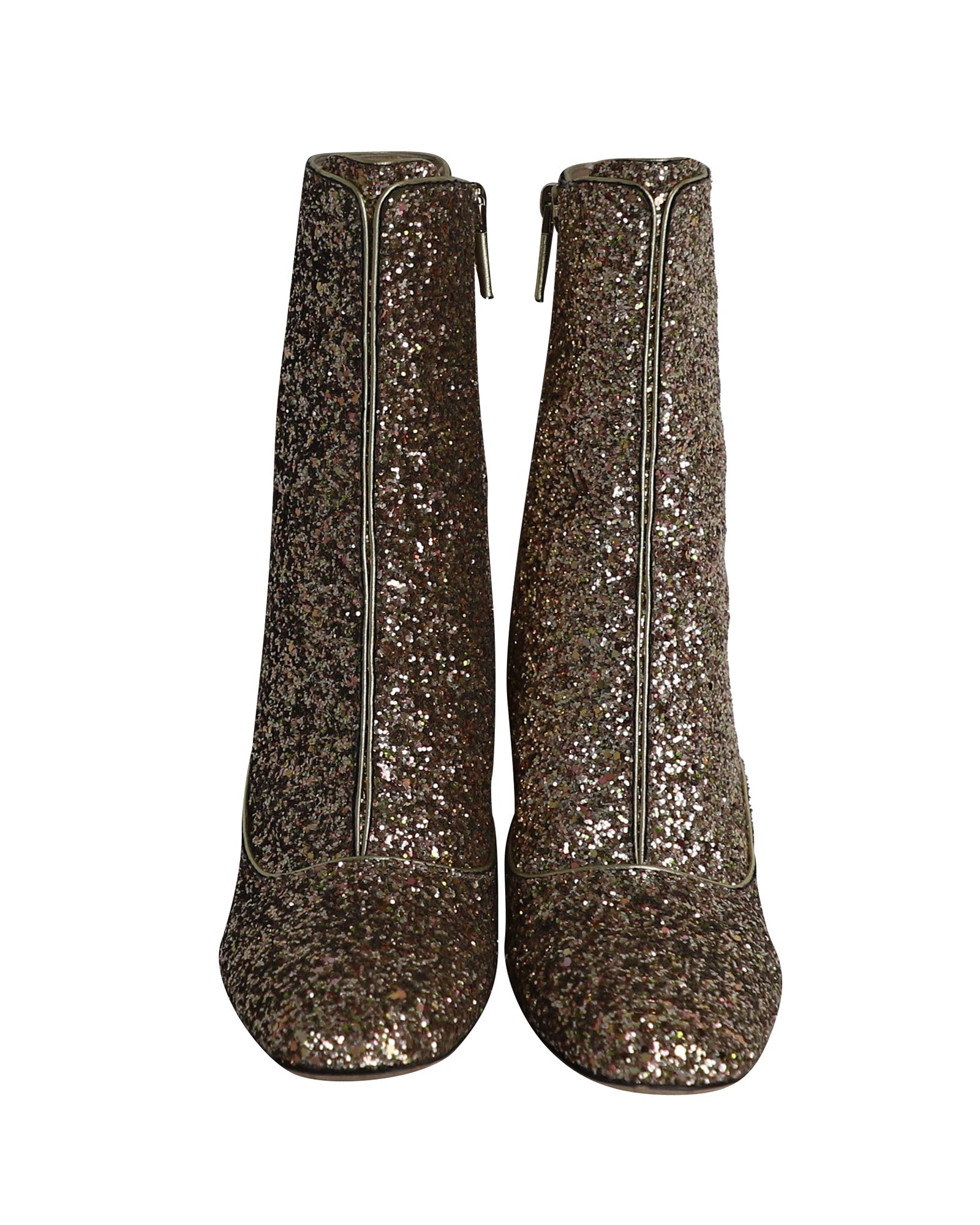 Dior D-Circus Glitter Ankle Boots in Gold Leather