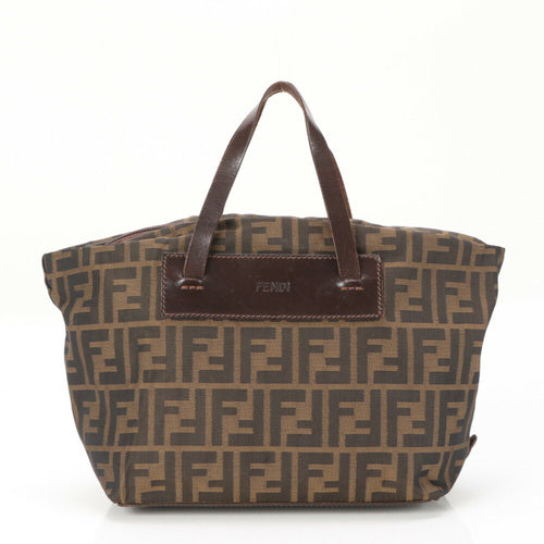 Fendi  Leather Canvas Handbag Tote Bag ()