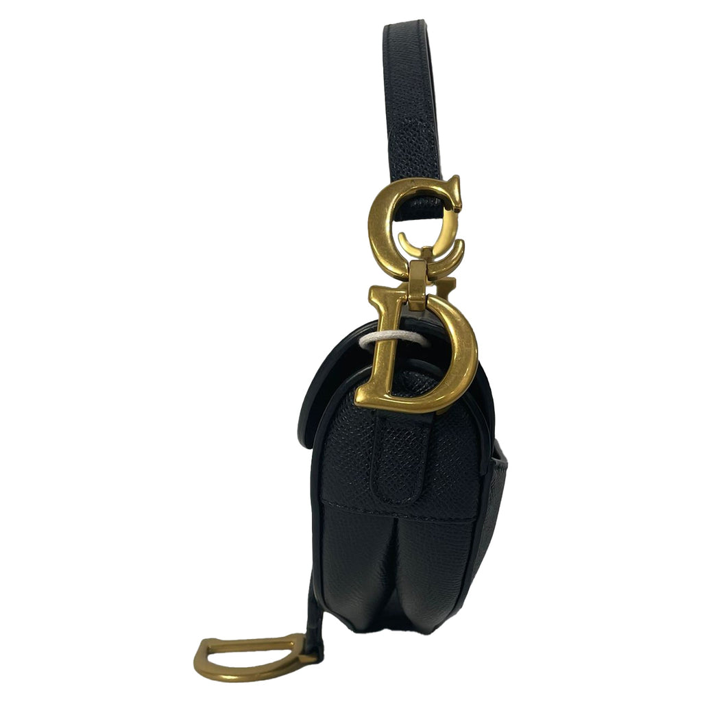 Dior Mini Saddle Bag in Black Leather
