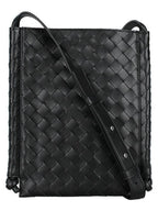 Bottega Veneta Intrecciato Flat Loop Small Cross Bag Black