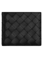 Bottega Veneta Intrecciato Leather Half Wallet Black