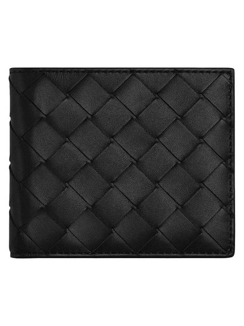 Bottega Veneta Intrecciato Leather Half Wallet Black