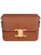 CELINE Natural TIN Triomphe Calfskin Cross Bag Tan