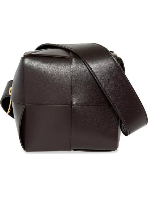 Bottega Veneta Cube Mini Cross Bag Dark Brown