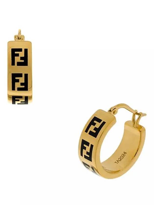 Fendi Forever Enamel FF Metal Earrings Gold